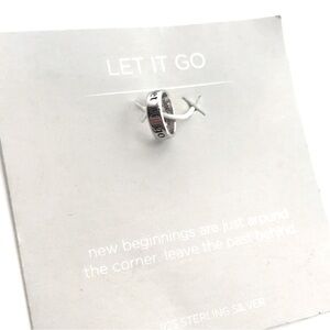 Sterling Silver Origami Owl ‘ Let It Go ‘ Round Mini Charm Pendant